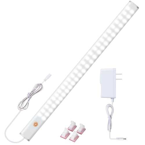 LED Under Cabinet Lighting with Touch Switch, Dimmable Under Cabinet Lights, Under Counter Lighting for Desk, Cold White 6000K - color: Cold White, size: 15 Inch - with Plug