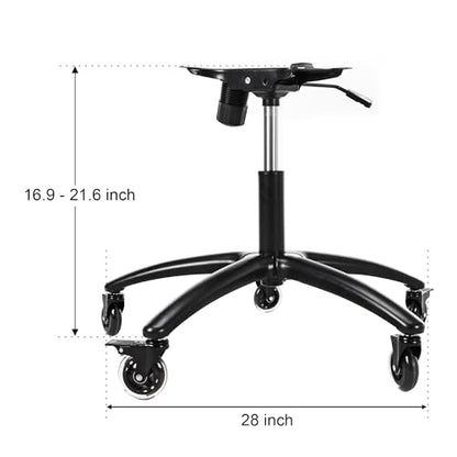 Frassie Office Gaming Chair Metal Base Set Replacement Part | 28 Inch Wide Chair Legs with Bottom Plate Stand Cylinder, 2 Wheels with Brake
