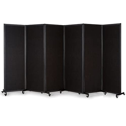 Room Partition, 12'7"L* 6'7"H,6 Panel,Black - color: Black, size: 151"(L)*78.7"(H)