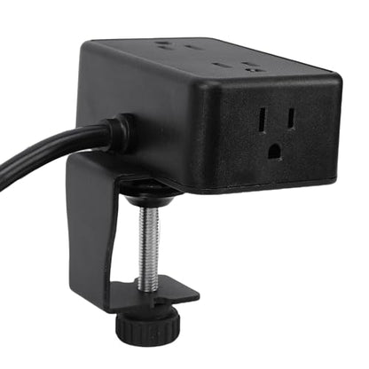 Desk Clamp Power Strip, 4 AC Outlets, Fast Charge USB Ports, for Home and Office Charging Station (US Plug)