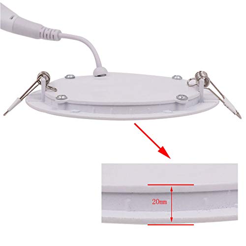 Dimmable 9W 5 inch Ultra-Thin Round LED Panel Light Ceiling, 800lm, 70W Incandescent Equivalent, 3000K Warm White, LED Recessed Lighting for Home, Office, Commercial Lighting - color: Warm White(3000K), size: 9W