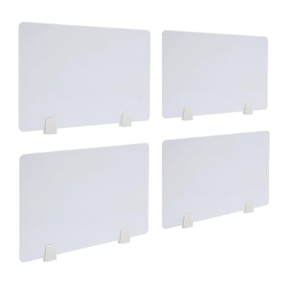 4PCS Desk Dividers Office Partitions, Privacy Desk Panel Protective, Acrylic Plexiglass Shield with Clamps for Offices Schools Call Centers - 23.6”L X15.8”W - color: White