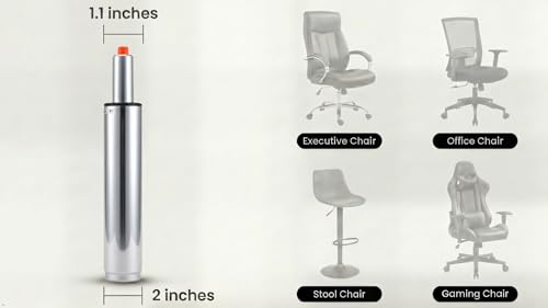Office Chair Gas Lift Cylinder Replacement Kit, Class 4 Heavy Duty SGS Certified, 2” Chrome Gas Cylinder, Universal Fit for Office & Gaming Chairs
