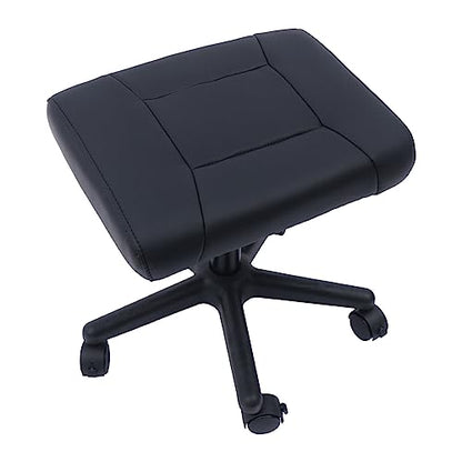 Adjustable Height Office Footrest with Wheels 360 Rolling Multi-Use Stool for Gaming Home Office, Black