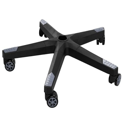 28" Heavy Duty Nylon Gaming Office Chair Base Replacement Part with Wheels | Computer Chair Base Legs with 5 Casters - color: Grey