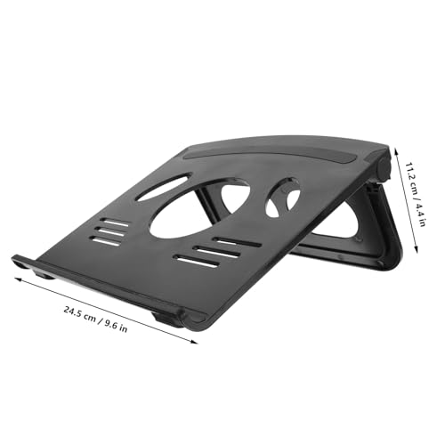 Adjustable Laptop Cooling Rack and Computer Stand for Desk Use, Universal Black Laptop Riser Holder with Ventilated Design for Home Office and Travel