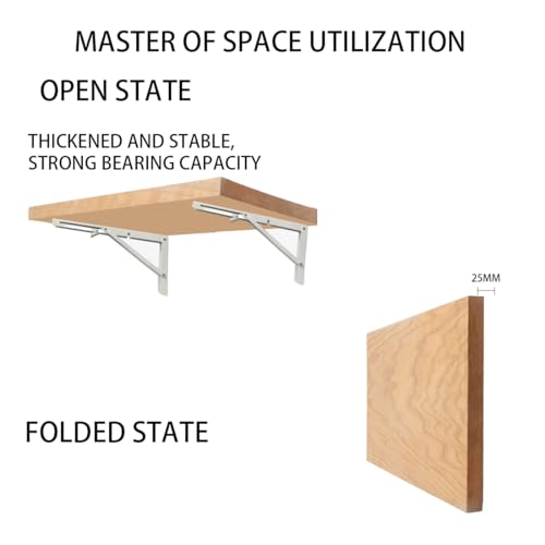 Folding Shelf Brackets Max. Load 220 lb, Heavy Duty DIY Wall Mounted Shelf Bracket Space Saving for Table Work Bench (16 INCH-2PCS) - size: 16 INCH-2PCS