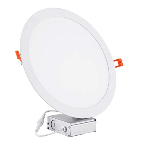 1‑Pack 11 Inch Recessed Light J‑Box, Ultra‑Thin Can‑Killer Canless - color: 6000K ( Clear White）- Non-Dimmable, size: Hole Size 11 inch 1 Pack