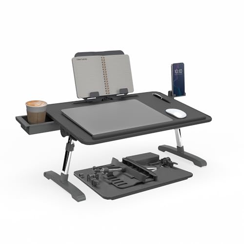 Limitless TotalDesk Portable Modern Workstation and Lap Desk with Adjustable Height & Tilt (Charcoal) - color: Charcoal