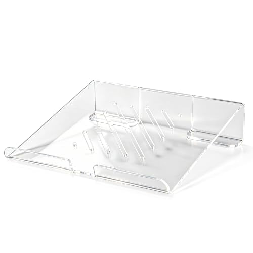 Slim Acrylic Laptop Stand, Portable Ventilated Desktop Riser for Desk, 11-15.6 Inch - color: Transparent