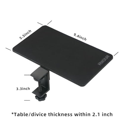 Z1 Clamp-on Mouse Tray Desk Extender, Ergonomic Mouse Platform with Mouse Pad for Laptop Stand & Table, Fits Up to 2.1'' Thick Surfaces, Space-Saving Desk Attachment for Small Spaces, Black