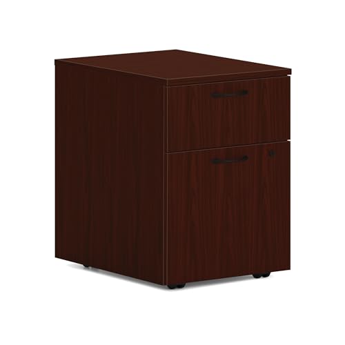 HON MOD Mobile File Cabinet, 2 Storage Drawers Filing Cabinet, Mahogany - color: Mahogany, style: 1 Box Drawer / 1 File Drawer