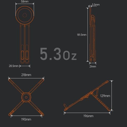 Pocket-Size Laptop Stand for Desk, Magnetic Phone Tablet Holder