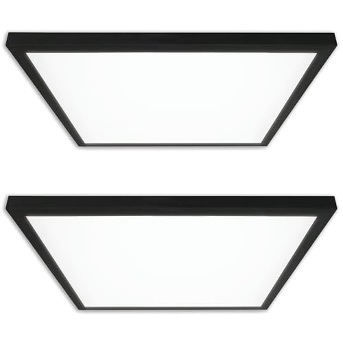 GT-Lite 2 Pack 2x2 Feet 4200 LM LED Flat Panel, Black Trim - color: Black, size: 2ft x 2ft