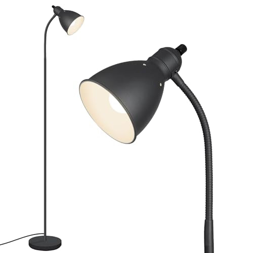 Floor Lamp, Industrial Floor Lamps for Living Rooms & Bedrooms - Rustic Farmhouse Reading Lamp Standing, Adjustable Metal Heads Indoor Task Lighting for Living Room Office Home Décor (All Duck Black) - color: All Duck Black