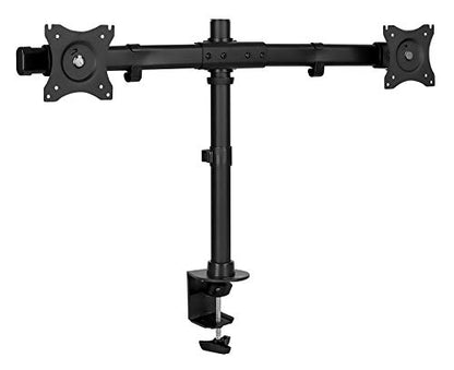 Mount-It! Dual Monitor Desk Stand, C-Clamp & Grommet Base