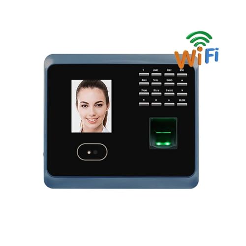 UF100 Face Recognition Time Attendance Machine, WiFi Fingerprint Reader, Face Clock for Small Businesses and Offices for Small Businesses,Black,IC