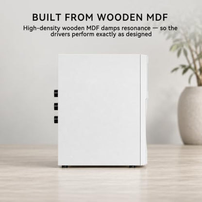 Sanyun SW203 3" 2-Way Active Bookshelf Speakers for Desktop Computer PC - color: White