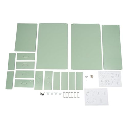 6 Drawers File Cabinet with Lock Rolling Mobile Filing Cabinet with Wheels Under Desk Vertical Filing Cabinet for Office/Home Metal (Cream Green) - color: Cream Green