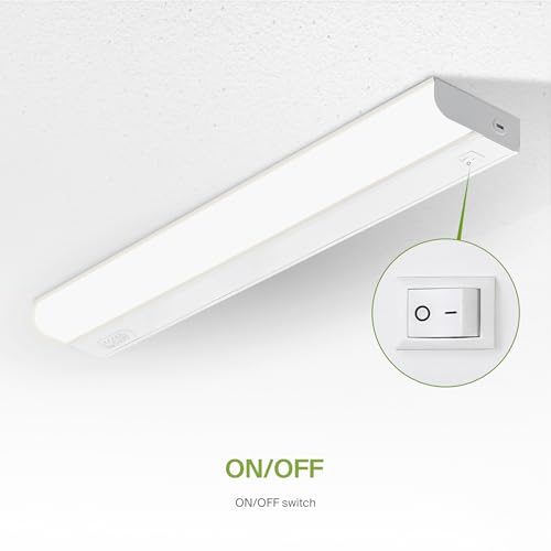 ASD LED Under Cabinet Lighting Hardwired, 24 Inch 12W 2700K-5000K Selectable, 1051LM, CRI90+, Direct Wire Linkable Under Counter Lights for Kitchen, Dimmable Under Cabinet Lights, White, UL Certified - color: 24 Inch, size: 1 Pack