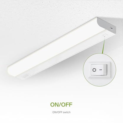 ASD LED Under Cabinet Lighting Hardwired, 24 Inch 12W 2700K-5000K Selectable, 1051LM, CRI90+, Direct Wire Linkable Under Counter Lights for Kitchen, Dimmable Under Cabinet Lights, White, UL Certified - color: 24 Inch, size: 1 Pack