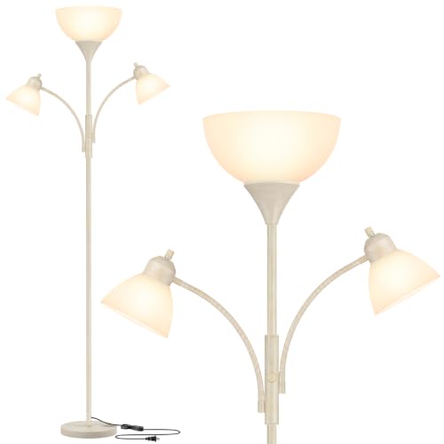 Coucrek Torchiere Floor Lamps for Living Room, 72" Dimmable Reading Lamp - color: Rustic White