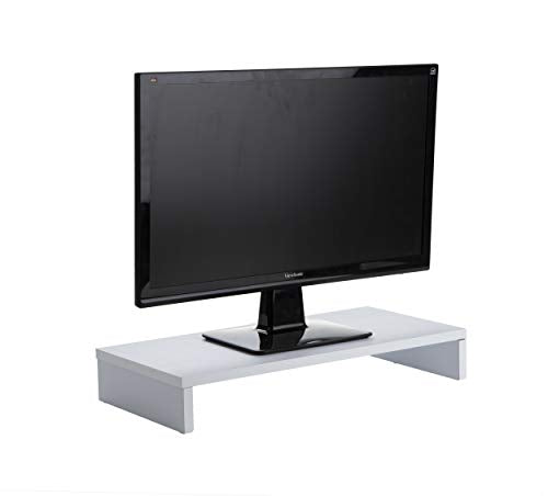 Mind Reader Woodland Collection, Monitor Stand, 33 lb. Capacity, Desktop Organizer, White - color: White, size: Single