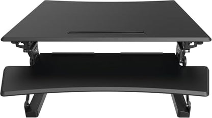 LIVEVIE Adjustable Desk Stand, Sit to Stand Workstation, Ergonomic Height Adjustable Converter, Compact & Sturdy for Home & Office, 35x22 Inches, Black