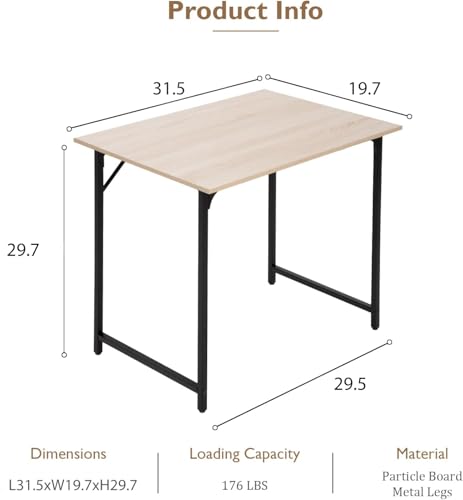 BestOffice Computer Desk,Home Office Desk, Modern Simple Style for Home Office Study Writing (Nature, 32 Inch) - color: Nature, size: 32 Inch