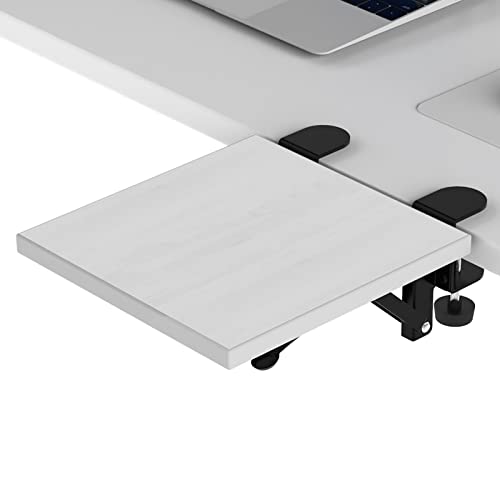 Sisyphy Ergonomics Desk Extender Tray, 9.5x9.1" Punch-Free Clamp on, Foldable Keyboard Drawer Tray, Table Mount Arm Wrist Rest Shelf, Computer Elbow Arm Support - color: White, size: 9.1*9.5"(23cm*24m)