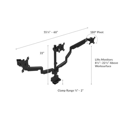 Vari Triple Monitor Arm – Black - style: Triple Monitor