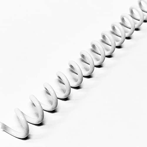 Binditek Plastic Spiral Binding Coils, 6 mm, 4:1 Pitch, White, 50 Pack - size: 6mm, style: 50P , White