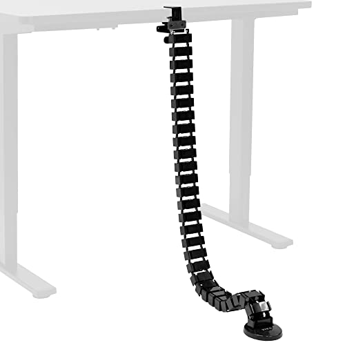 VIVO Black Clamp-on Desk Vertebrae Cable Management Kit, DESK-AC01P-B - color: Black