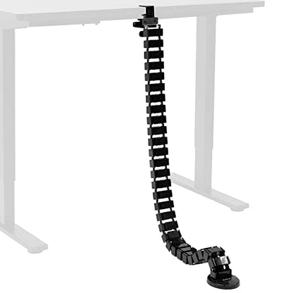 VIVO Black Clamp-on Desk Vertebrae Cable Management Kit, DESK-AC01P-B - color: Black