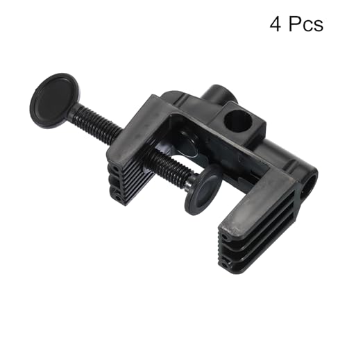 PATIKIL 6 Pcs 0.51" Hole Dia. Desk Clamp Plastic Adjustable Universal Black | C-Clamp Base, for Microphone Mic Arm Table Lamp Gooseneck Mount Holder