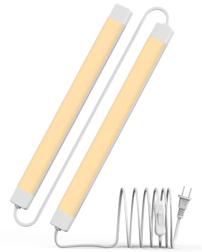 ASOKO LED Under Cabinet Lighting, Plug-in Integrated 2-Bar Under Counter Lights with On Off Switch, 1400LM Bright Linked ETL Light Bar 2700K Warm White for Kitchen Cabinets, Shelves, Workbench - color: Warm White, size: 16 Inch 2-Bar 1-Pack