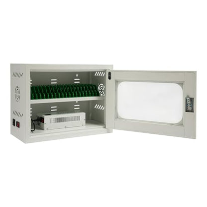 20-Device Cell Phone Charging Cabinet, Lockable Steel Charging Station - color: White, size: 20-Device