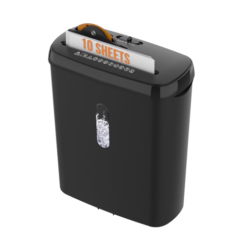 Strip Cut Paper Shredder 10-Sheet 3.17Gal CD Credit Card