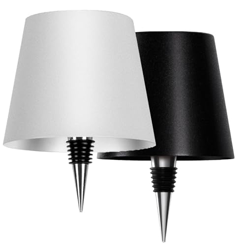 2026 New Wireless Bottle Lamp,LED Bottle Lights for Liquor & Wine Bottles,Bottle Light with Dimmable(Black+White) - color: Black+White