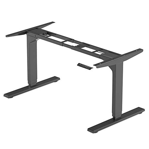 Electric Standing Desk Frame Dual Motor - Adjustable Height and Width, 3 Stages Legs for sit Stand Home Office Desks Suites Tops from 48" to 73" FLT-02 Black - color: Black, size: Dual Motor 270 lbs