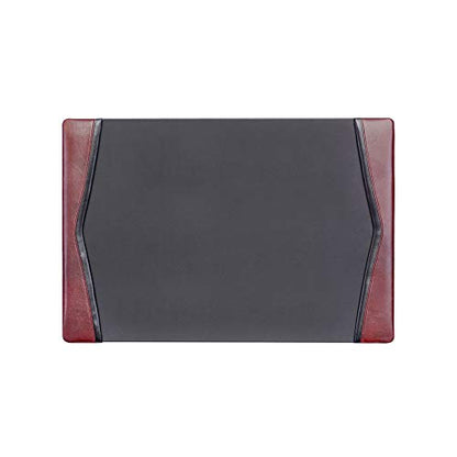 Dacasso Burgundy Leather 25.5" x 17.25" Side Rails Desk Pad - color: Burgundy, size: 25.5" x 17.3"
