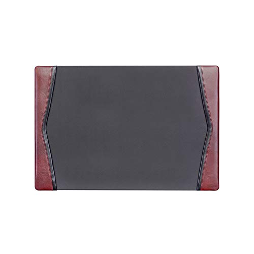 Dacasso Burgundy Leather 25.5" x 17.25" Side Rails Desk Pad - color: Burgundy, size: 25.5" x 17.3"