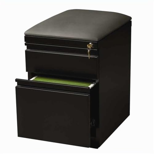 Hirsh 20-in Deep Mobile Pedestal File 2-Drawer Box/File. Black Cushion. Black