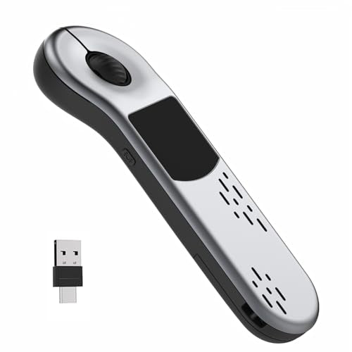 Air Mouse for PC/iOS/Android with Touchpad Bluetooth 2.4G Remote Control for PowerPoint/Keynote/Tiktok/Camera/Kindle App Rechargeable Wireless Presentation for PPT Pointer (Silver) - color: Silver