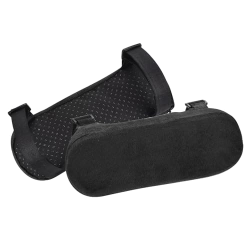PATIKIL Office Chair Arm Pads, 2 pcs Office Chair Arm Cover Soft Office Chair Armrest Pads Memory Foam Cotton Removable Washable for Desk Computer Gaming, Black - color: Black