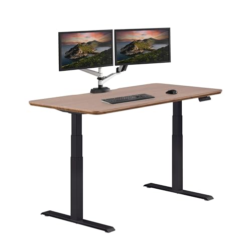 Vari Classic Electric Standing Desk – 60x30 – Walnut/Black - color: Walnut Top / Black Legs, size: 60 in x 30 in