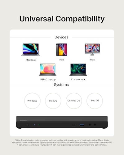 Belkin Docking Station 15 in 1 Triple DisplayLink 85W PD 4K HDMI USB-C Dock | DisplayLink triple 4K display, 3 HDMI, 2 DisplayPort, 5 USB-A ports, 3.5mm mic/speaker, Windows, laptop expansion hub - style: 15-in-1, Triple Display, 85W