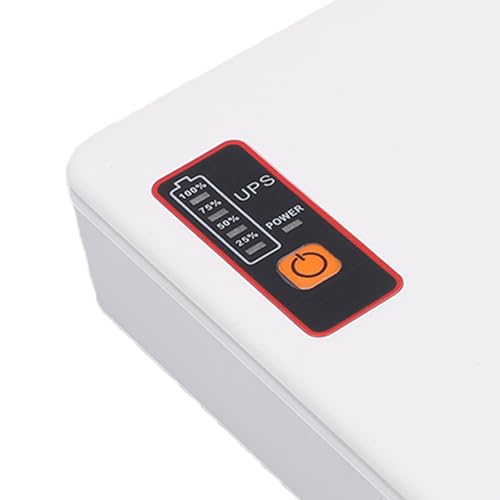 Mini UPS Battery Backup, ABS DC Uninterruptible Power Supply 12000mAh 18W with 5V 9V 12V Outputs, Router Modem Security Camera LED Light Backup for Home Office (US Plug)