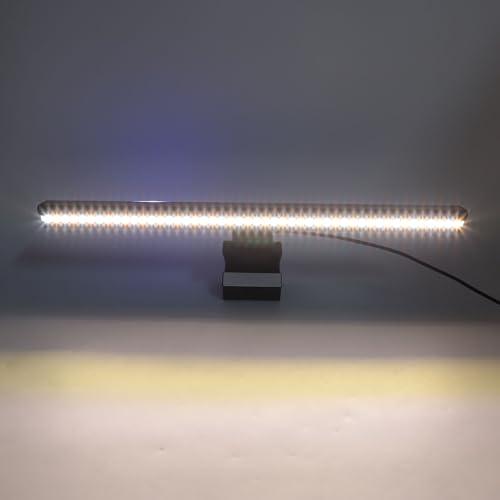 RGB Computer Light Bar with Music Sync, Dimmable LED Screen Lamp, 5 Color Temperatures Stepless Dimming Touch Control, Anti - Glare Dual Light for Desk and Gaming Setup