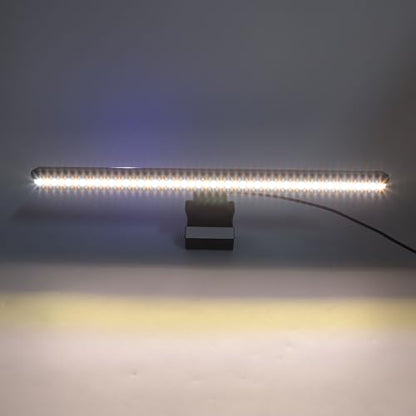 RGB Computer Light Bar with Music Sync, Dimmable LED Screen Lamp, 5 Color Temperatures Stepless Dimming Touch Control, Anti - Glare Dual Light for Desk and Gaming Setup